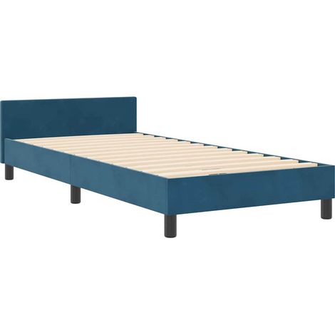 Estructura de cama Azul oscuro 180 x 200 cm Terciopelo vidaXL (1/5)