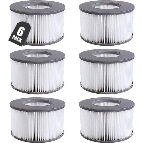 KGC Spa Lite Filter für Mspa, 6-teiliger Filter für Whirlpool MSpa ab 2020, Filter für Mspa Lite, Wasserfilterkartusche für aufblasbare Pools, Whirlpools und Spas (1/5)