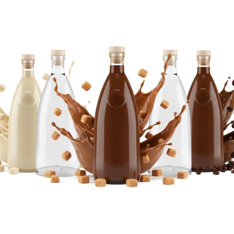 10 bouteilles en verre LOFT de 500 ml (carafe) pour liqueur, vodka, alcool, jus de fruits (0,5 l). (1/5)