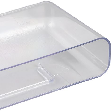 Bac de rangement adhésif transparent en plastique, support de rangement mural flottant, organisateur de bureau pour chambre et salle de bain, taille L (1/5)