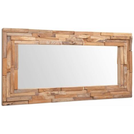 Specchio Decorativo in Legno di Teak 120x60 cm Rettangolare vidaXL (1/5)