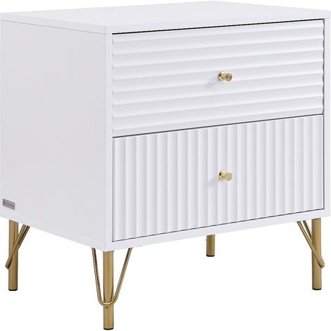Comodino 2 cassetti Bianco - LUREO