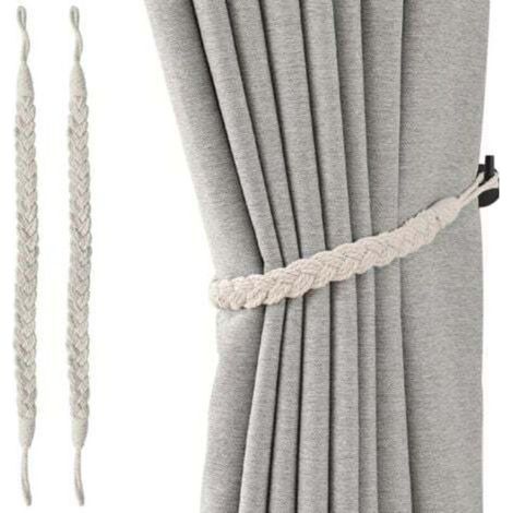 Lot de 2 embrasses de Rideaux Faites à la Main en Corde pour décoration de Bureau Maison, Fixations tissées (1/5)
