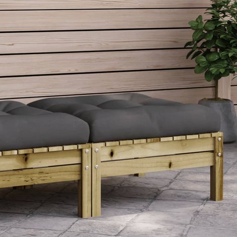 Taburete de jardín con cojín madera de pino impregnada vidaXL (1/5)