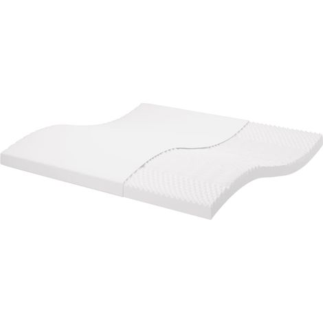 Schaumstoffmatratze Weiß 200x200 cm 7-Zonen Härtegrad 20 ILD