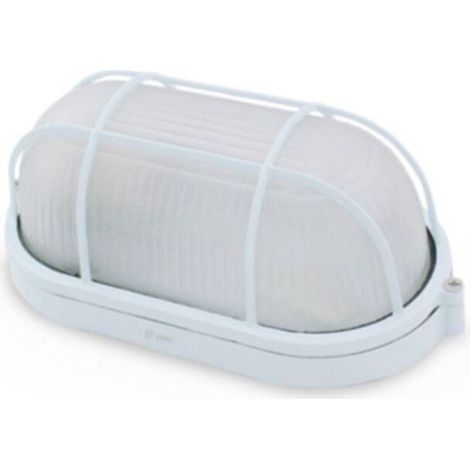Applique murale ovale en aluminium avec grille WHITE E27 0700782 - Applique murale ovale en aluminium avec grille WHITE E27 0700782