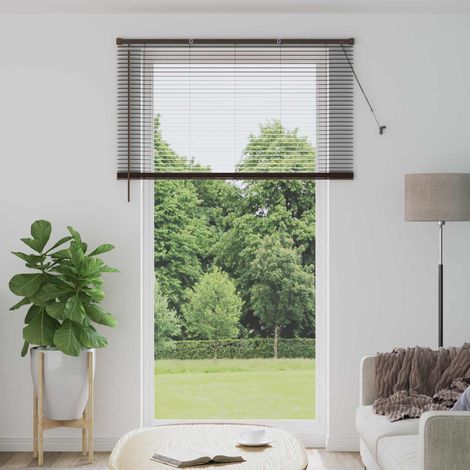 vidaXL Venetian Blind Dark Brown with Pattern 213 x 130 cm 25 mm PVC