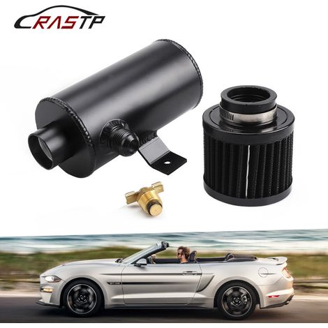 Pièces de modification automobile haut de gamme : bidon d’huile de ventilation avec filtre à air, bidon de gaz d’échappement de 0,75 L, connecteur AN10, un paquet. (1/4)