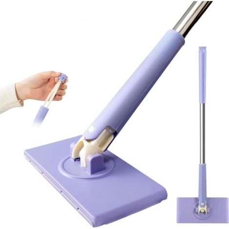 (1 mini serpillère + gant de toilette) Mini serpillère à changement automatique de chiffon rotative à 360° - Mini balai plat sans mains - Nettoyage (1/5)