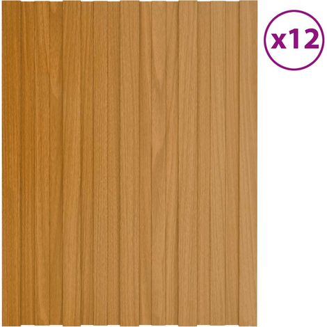 Panneau de toiture 12 pcs Naturel 60 x 45 cm Acier galvanisé (1/5)