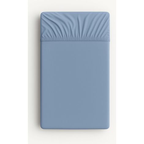 Sábana bajera de algodón para cuna 120x60 cm - azul sucio (1/2)