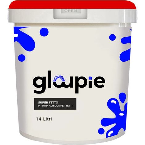 GLOUPIE SUPER TETTO Idropittura Acrilica Elastomerica Per Protezione E Decorazione Di Tetti E Superfici Esterne 14 Lt Rosso (1/5)