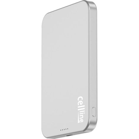 Mini Powerbank Cellline MagSafe 5000mAh Qi2 15W CL-MBP-02 grigio/titanio mini powerbank wireless magnetico (1/5)