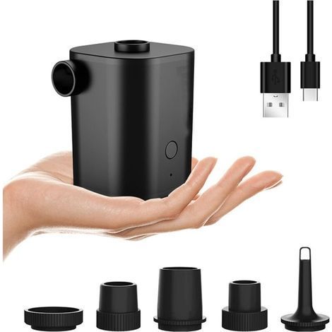 Garden FutureElectrique Air Pompe, Gonfleur et Degonfleur Portable Pompe à Air électrique, Mini Pompe à Air avec 5 Embouts pour Matelas, Bateau, Anneau de Natation (1/5)