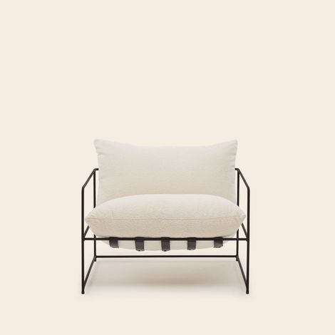 Fauteuil en Structure métal et bouclette ALCENO (1/4)