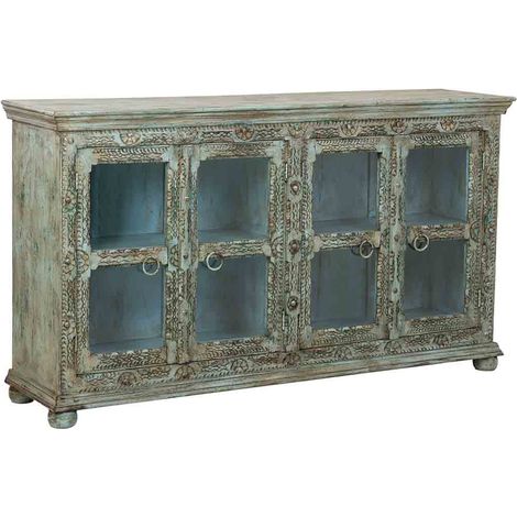 Aparador de madera verde 180x43x100 (1/5)
