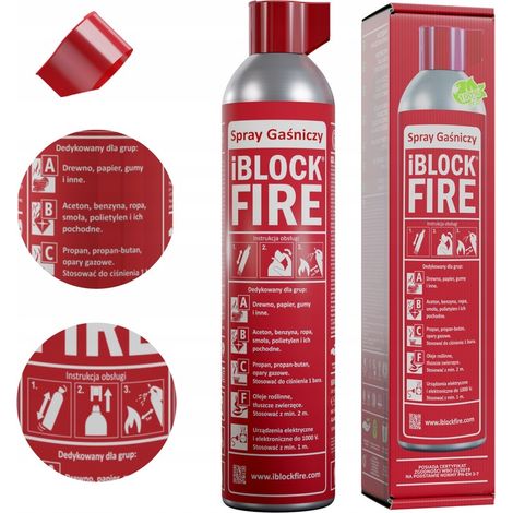 ABCF+E BIO iBlockFIRE SPRAY ESTINTORE PER CASA/AUTO/UFFICIO