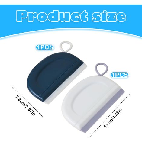 Lot de 2 raclettes de douche, petite raclette, raclette pour vitres de voiture, mini raclette flexible en silicone pour le nettoyage des portes de douche, fenêtres, vitres, salle de bain et cuisine. (1/5)