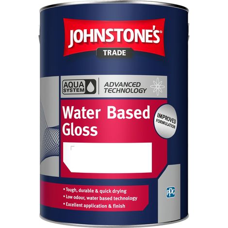 Johnstones Trade Aqua Water Based Gloss - Black - 5 Litre