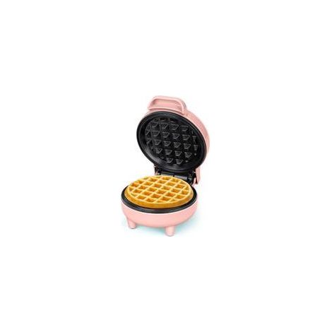 Mini gaufrier Machine à gaufres belges Petit gaufrier Classique, pour les anniversaires des enfants, les fêtes de famille, Pâques ou Noël, Design mignon et compact, 550 watts, Rose (1/5)