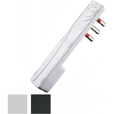 Enchufe recto 10A+T Blanco ultrafino Rosa