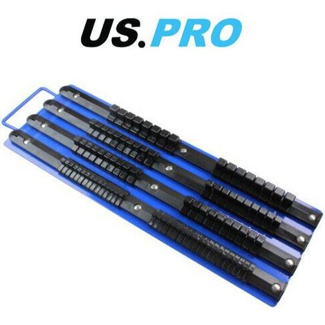 US PRO Tools Socket Rail Tray Holds 86 Sockets 1/4" 3/8" 1/2" Drive Clips 6741
