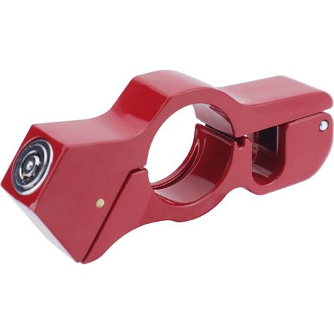 Verrou de poignée de moto, casque antivol robuste et verrou de frein pour sécuriser le vélo, scooter, cyclomoteur, VTT (rouge) (1/5)
