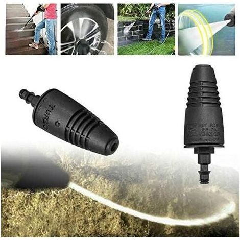 Embouts de Nettoyeur Haute Pression Turbo Buse en Acier Allié Nettoyeur Haute Pression Rotatif Turbo Buse pour le Nettoyage de Jardin de Voiture,Pour Lavor Pour Comet Pour Vax Pour Karcher K2-K7 (1/4)