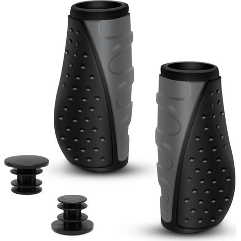 Ergonomische Fahrradgriffe rutschfest für MTB, Klapprad, 22,2mm Lenker grau (1/5)