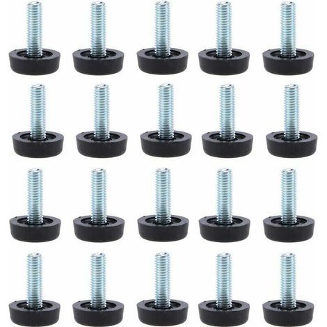 Set mit 20 Möbelfüßen zum Nivellieren – M8 x 24 mm, verstellbare Tischbeinschoner mit Gewindestange, 24 mm, zum Einschrauben (1/4)