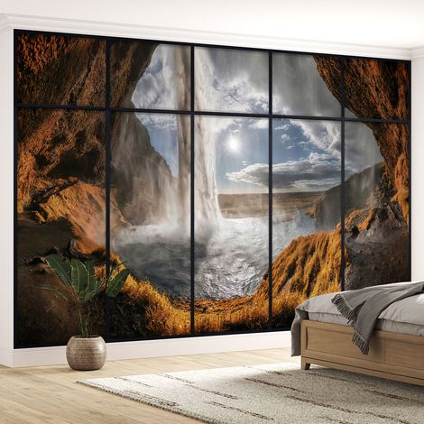 Papier peint panoramique Trompe l'oeil Verrière - Vue mer - 130 cm x 82 cm (1/5)
