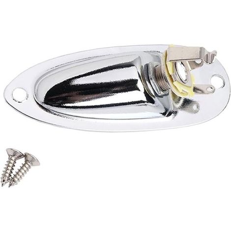Piastra di ingresso/uscita per jack da 6,35 mm, adatta per chitarre elettriche, in metallo resistente con connettore dorato.