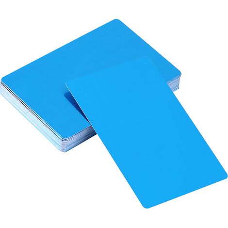 Metall-Visitenkarten, lasergraviertes Aluminium, 50 Stück, blau, Premium-Qualität, langlebig, elegant, 86 x 54 mm, 0,22 mm dick, stilvoll, 50 Stück (1/5)