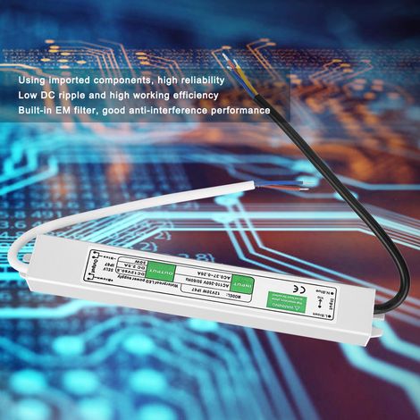 Alimentation étanche 12V 30W pour LED extérieur, transformateur LED IP67, bloc d'alimentation électrique (1/5)