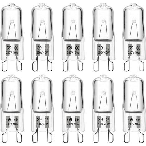 Lot de 10 Ampoule G9 Halogène 40W Dimmable 2700K Blanc Chaud pour Lustre et Applique (1/5)