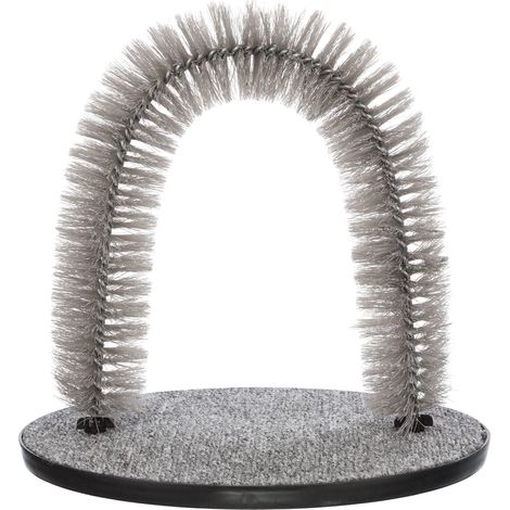 Arco per massaggio e cura del pelo per gatti 36×33cm colore grigio (1/5)