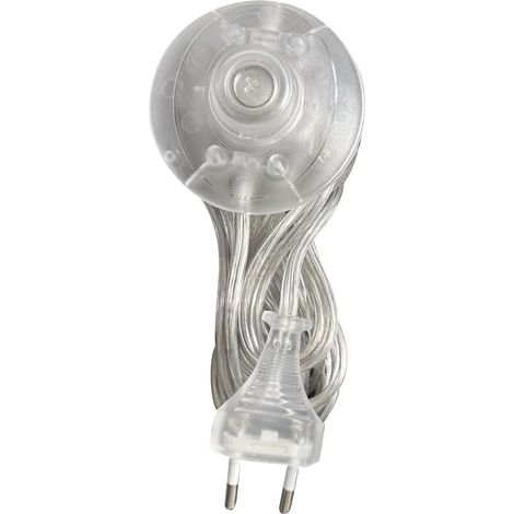 Cordon Électrique Translucide - 1 Unité - PVC Souple - Interrupteur à Pied Intégré - Pour Lampes et Luminaires d'Intérieur - 3 Mètres (1/3)