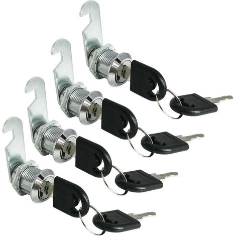 (Clé différente 30 mm) Serrure à cylindre à came pour boîte aux lettres, armoire, tiroir, quincaillerie pour armoire (paquet de 4)