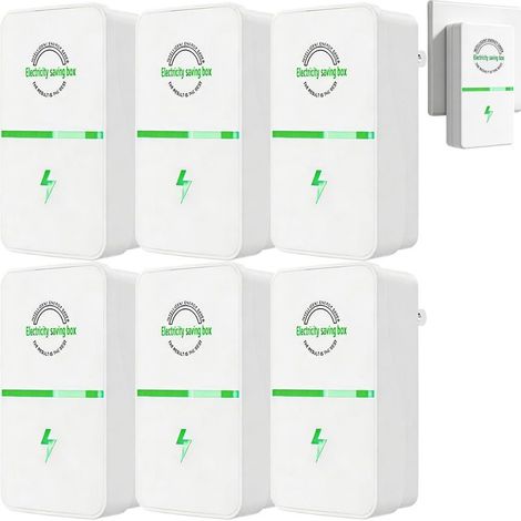 Lot de 6 économiseurs d’énergie électriques – boîtiers réduction consommation pour maison et bureau