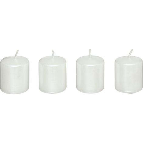 Lot de 4 Bougies Satin Blanc 160G - Feeric Christmas (1/2)