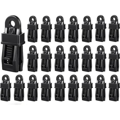 24 Pince pour Bache , Fixation Bache pour Camping, Carvanes, Pique-Nique (1/5)