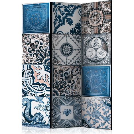Paravento - Blue Arabesque [Room Dividers] - 135x172 (1/4)