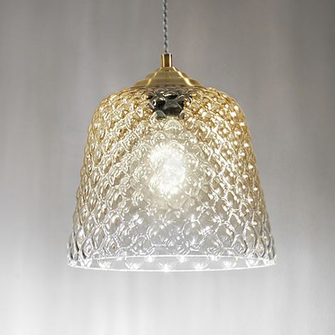 Lampadario classico led gea luce alice sp e27 vetro sfumato ambra lampada soffitto