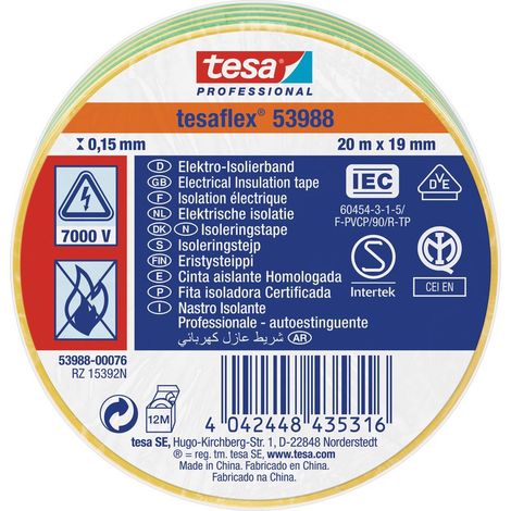 Ruban d'isolation électrique Tesa SPVC ELECTRICAL en PVC Gris 20m x 19mm x 0.15mm ( Prix pour 1 ) (1/5)