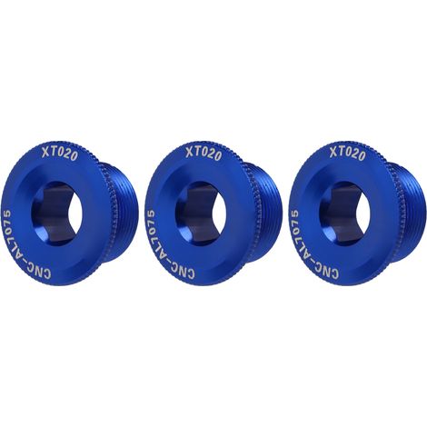 Lot de 3 vis M20 pour cache-manivelle, en alliage d'aluminium antirouille et résistant à la corrosion, pour VTT (bleu). (1/5)