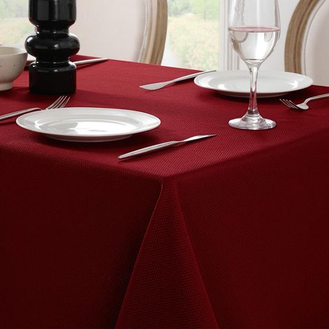 Nappe Jacquard 150x210 cm Bordeaux, Anti-taches, Facile d'entretien