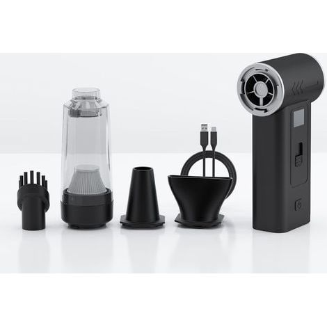 BelleRise – Akku-Turbogebläse – 130.000 U/min, 100 Geschwindigkeitsstufen – Mini, tragbar, USB-C – für PC-/Auto-/Campingreinigung – Schwarz (1/5)