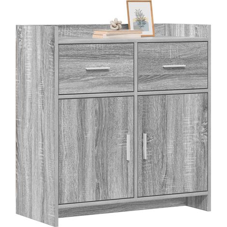 Credenza Madia Buffet Sonoma grigio 75 x 36 x 80 cm Legno ingegnerizzato CDS97879 (1/5)