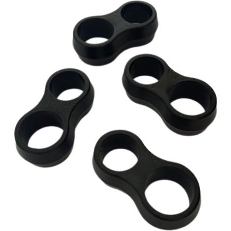 Set de 4 tampons de poignée de porte - Protecteurs muraux - Arrêts de porte flexibles - Noir (1/5)