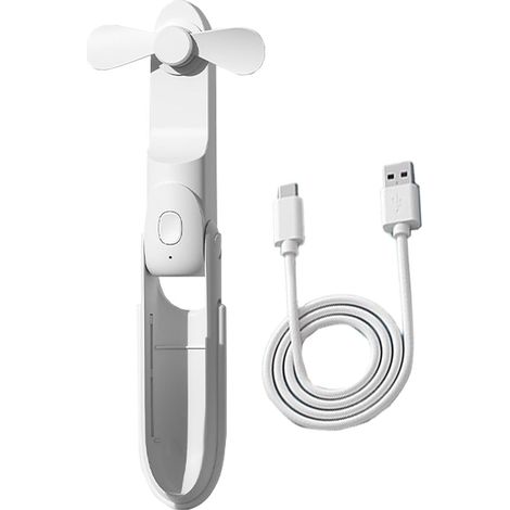 Petit ventilateur électrique  Ventilateur de poche rafraîchissant pour bureau, ventilateur personnel portable et rechargeable pour (1/4)